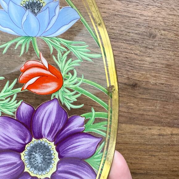 Lefton Japan 1989 To Grandma with Love Clear Floral Gold Accent Display‎ Plate - Picture 2 of 7